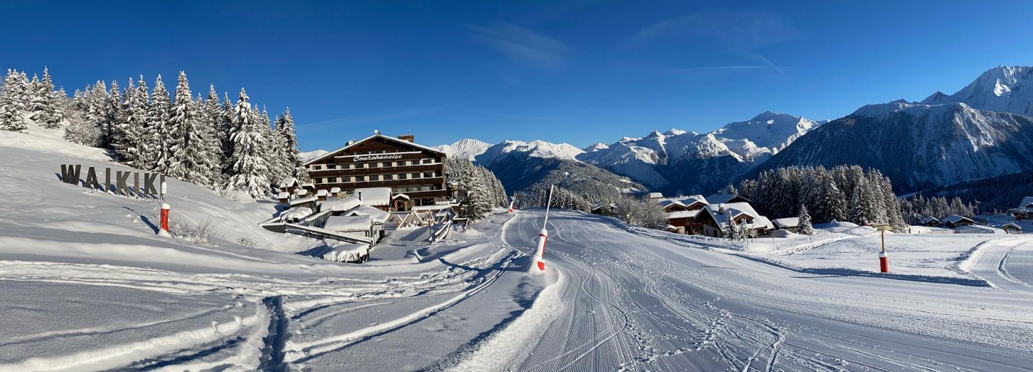 Vue sur l'hôtel Courcheneige au coeur des 3 Vallées à Courchevel